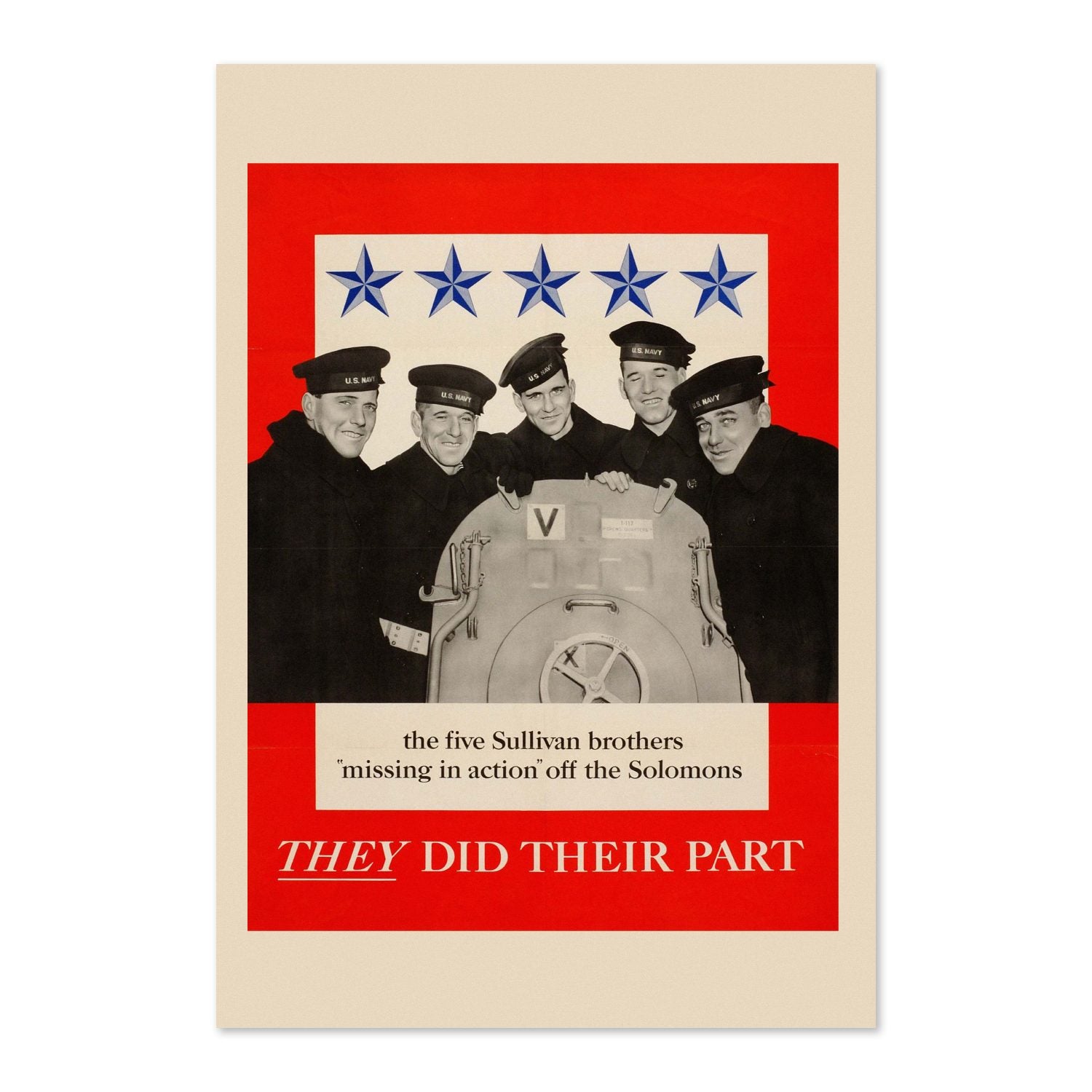 The Five Sullivan Brothers — They Did Their Part poster print